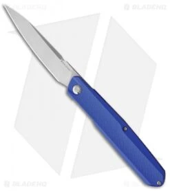 Real Steel G5 Metamorph Front Flipper Knife Blue Aluminum (3.5" Satin) RS7838