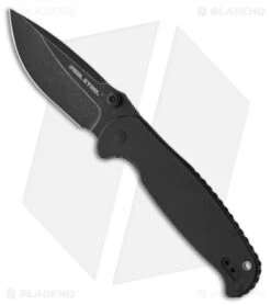 Real Steel H6 Blue Sheep Liner Lock Knife Black G-10 (3.6" Black Stonewash)