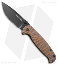 Real Steel H6 Special Edition II Liner Lock Knife Orange/Blue (3.75" Black)