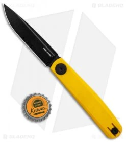 Real Steel Hel Gslip Slip Joint Knife Yellow G-10 (3.5" Satin) 7843 -Elite Folds Real Steel Hel G SJ Yellow G 10 Black RS7843 BHQ 103594 jr bottlecap