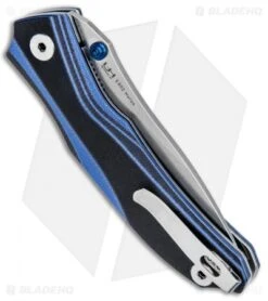 Real Steel Knives Horus Free Liner Lock Knife Black/Blue G-10 (3.6" SW) 7432 -Elite Folds Real Steel Horus Free LL Black Blue G 10 SW RS7432 BHQ 73737 jr side