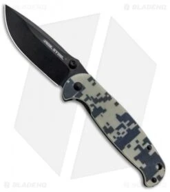 Real Steel Knives H6 Blue Sheep Liner Lock Knife Camo G-10 (3.5" Black)