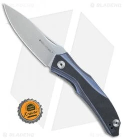 Real Steel Knives Horus Free Liner Lock Knife Black/Blue G-10 (3.6" SW) 7434 -Elite Folds Real Steel Knives Horus free black blue G10 sw BHQ 73738 er bottlecap