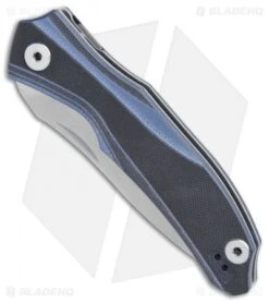 Real Steel Knives Horus Free Liner Lock Knife Black/Blue G-10 (3.6" SW) 7434 -Elite Folds Real Steel Knives Horus free black blue G10 sw BHQ 73738 er spine