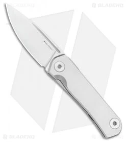 Real Steel Phasma Frame Lock Knife Stainless Steel Groove (3.25" Satin D2)