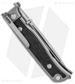 Real Steel Relict Titianium Frame Lock Knife Carbon Fiber (3.27" Satin) -Elite Folds Real Steel Relict Ti FL Satin RS9451 BHQ 86560 jr side