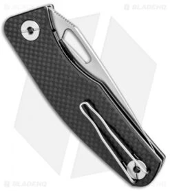 Real Steel Terra Liner Lock Knife Black Carbon Fiber (3.5" Satin) -Elite Folds Real Steel Terra LL CF Black Satin BHQ 94648 jr side