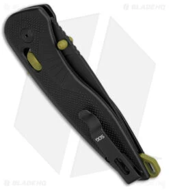 SOG Aegis AT Spring Assisted Tanto Knife Rescue Black (3.1" Black) -Elite Folds SOG Aegis AT Spring Assisted Tanto Knife Rescue Black 3in Black BHQ 176440 td side