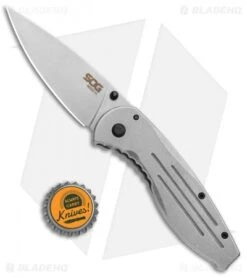 SOG Aegis Frame Lock Knife Stainless Steel (3.4" Stonewash) -Elite Folds SOG Aegis FL BHQ 113621 jr bottlecap