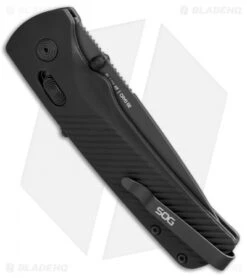 SOG Flash AT-XR Lock Knife Blackout GRN (3.45" Black) -Elite Folds SOG Flash AT XR Lock Blackout GRN Black BHQ 105713 jr side