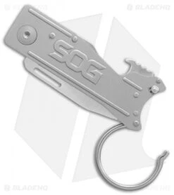 SOG Keytron Keychain Knife (1.9" Stonewash) KT1001-CP -Elite Folds SOG Keychain Clip Point Key Chain SW BHQ 80616 er open