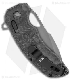 SOG Kiku XR LTE Blackout XR-Lock Knife Black Micarta (3" Black) 12-27-04-57 -Elite Folds SOG Kiku XR LTE Blackout XR Lock Knife Black Micarta 3 Black 12 27 04 57 BHQ 116850 LS Side