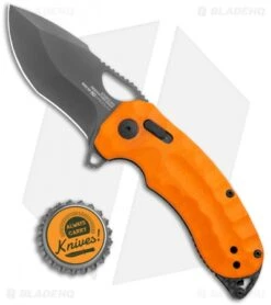 SOG Kiku XR LTE Knife Orange G-10 (3" Gray) 12-27-03-57 -Elite Folds SOG Kiku XR LTE Blackout XR Lock Orange G 10 Black 12 27 03 57 BHQ 116851 jr bottlecap