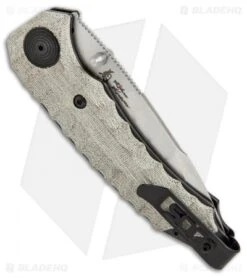 SOG Kiku Spring Assisted Knife Linen Micarta (3.5" Satin) KU-3001 -Elite Folds SOG Kiku assisted linen micarta satin KU 3001 BHQ 52243 er side