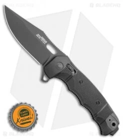 SOG Seal XR Flipper XR-Lock Knife Black FRN (3.9" Black S35VN) -Elite Folds SOG Seal XR Flipper Knife Black FRN 3.9 Black S35VN BHQ 94737 LS Bottlecap