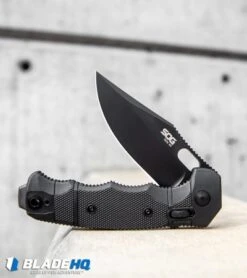 SOG Seal XR Flipper XR-Lock Knife Black FRN (3.9" Black S35VN) -Elite Folds SOG Seal XR Flipper Knife Black FRN Black S35VN BHQ 94737 kp cement web