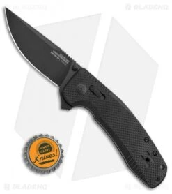SOG-TAC XR Lock Knife Blackout Black G-10 (3.4" Black) -Elite Folds SOG TAC XR Lock Knife Blackout Black G 10 Black BHQ 105727 LS Bottlecap