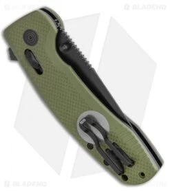 SOG-TAC XR Lock Knife OD Green G-10 (3.4" Black) -Elite Folds SOG TAC XR OD Green G 10 Black BHQ 107727 LS Side