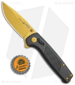 SOG Terminus XR LTE Knife Carbon Fiber (3" Gold) TM1033-BX -Elite Folds SOG Terminus XR LTE Lock CF Gold TM1033 BX BHQ 116852 jr bottlecap