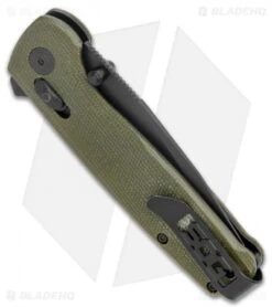 SOG Exclusive Terminus XR Lock Knife Green Micarta (3" Black) -Elite Folds SOG Terminus XR Lock Green Micarta Black TM1037 BX BHQ 119365 jr side