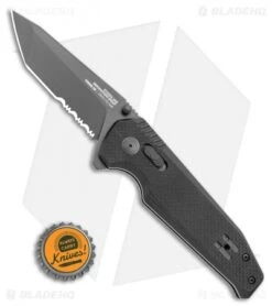 SOG Vision XR Lock Knife Black G-10 (3.4" Black Serrated) -Elite Folds SOG Vision Mk3 Partially Serrated 12 57 02 57 BHQ 107731 LS Bottlecap