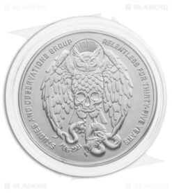 SOG Vision XR LTE Flipper Knife Black Ti (3.4" Black) 35th Anniversary Edition -Elite Folds SOG Vision XR Lock Knife Black G10 3in Black 35th Anniversary Edition BHQ 136432 td coin side