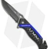 Smith & Wesson Rescue Liner Lock Knife Black/Blue (3.5" Black Serr) SW608BLS