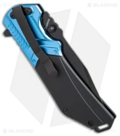 Smith & Wesson M&P Liner Lock Clip Point Knife Black/Blue (3.6" Black Serr) -Elite Folds Smith Wesson MP black blue black serr BHQ 67516 er side