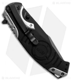Smith & Wesson M&P Liner Lock Knife Gray/Black (3.4" Black Serr) SWMP13GS -Elite Folds Smith Wesson MP gray black black serr SWMP13GS BHQ 68961 er side