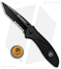 Smith & Wesson Tanto Liner Lock Folding Knife Black (3.5" Black Serr) 1084310 7 Smith & Wesson Tanto Liner Lock Folding Knife Black (3.5" Black Serr) 1084310 -Elite Folds Smith Wesson Tanto LL Black Black Serr 1084310 BHQ 80712 jr bottlecap