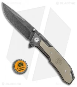Smith & Wesson Liner Lock Knife Tan G-10 (3.5" Black Stonewash) SW609 -Elite Folds Smith Wesson tan G10 black sw SW609 BHQ 67515 er size