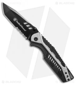 Smith & Wesson Liner Lock Tanto Knife Gray/Black (3.5" Black Serr) SW612S