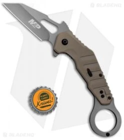 Smith & Wesson M&P Spring Assisted Extreme Ops Karambit Knife FDE G-10 (3" Gray) -Elite Folds Smith and Wesson MP Extreme Ops Karambit Tan G 10 Gray BHQ 125126 jr bottlecap