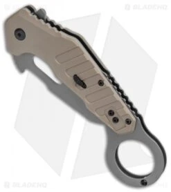 Smith & Wesson M&P Spring Assisted Extreme Ops Karambit Knife FDE G-10 (3" Gray) -Elite Folds Smith and Wesson MP Extreme Ops Karambit Tan G 10 Gray BHQ 125126 jr spine