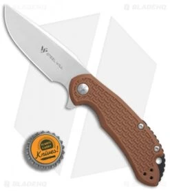 Steel Will Knives Cutjack Mini Flipper Knife Brown FRN (3" Satin) C22M-1TN -Elite Folds Steel Will Cutjack C22M 1TN BHQ 77678 er bottlecap