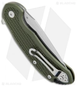 Steel Will Knives Cutjack Flipper Knife OD Green FRN (3.5" Satin) C22-1OD -Elite Folds Steel Will Cutjack OD Green FRN Satin C221OD BHQ 71662 jr side