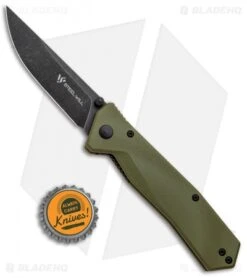 Steel Will Daitengu Liner Lock Knife OD Gree G-10 (3.25" Black Stonewash) F11-33 -Elite Folds Steel Will Daitengu LL OD Green G 10 Black SW F11 33 BHQ 99179 jr bottlecap