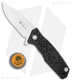 Steel Will Knives Chatbot Liner Lock Flipper Knife Black G10 (3.25" Satin) -Elite Folds Steel Will Knives Chatbot LL OD Black G 10 Satin F14 01 BHQ 100343 jr bottlecap