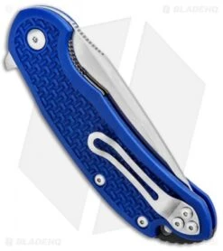 Steel Will Knives Cutjack Flipper Knife Blue FRN (3.5" Satin) C22-1BL -Elite Folds Steel Will Knives Cutjack Blue FRN Satin C22 1BL BHQ 94270 jr side