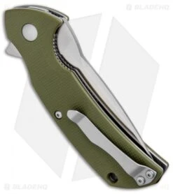 Steel Will Plague Doctor Mini Liner Lock Knife OD Green G-10 (3.4" Satin) -Elite Folds Steel Will Plague Doctor Mini LL OD Green SW F16M 02 BHQ 94280 jr side