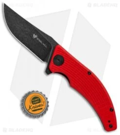 Steel Will Sargas Liner Lock Knife Red G-10 (3.25" Black Stonewash) F60-13 -Elite Folds Steel Will Sargas LL Red G 10 Black SW F60 13 BHQ 104183 jr bottlecap