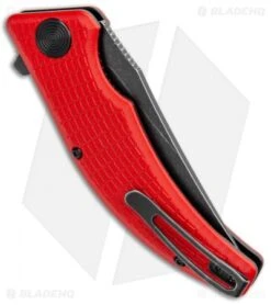 Steel Will Sargas Liner Lock Knife Red G-10 (3.25" Black Stonewash) F60-13 -Elite Folds Steel Will Sargas LL Red G 10 Black SW F60 13 BHQ 104183 jr side