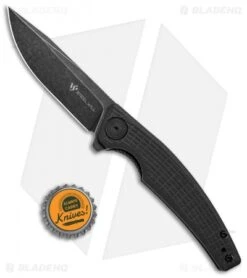 Steel Will Shaula Liner Lock Knife Black G-10 (3.3" Black Stonewash) F61-08 -Elite Folds Steel Will Shaula LL Black G 10 Black SW F61 08 BHQ 101028 jr bottlecap