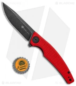Steel Will Shaula Liner Lock Knife Red G-10 (3.3" Black Stonewash) F61-13 -Elite Folds Steel Will Shaula LL Red G 10 Black SW F61 13 BHQ 101031 jr bottlecap