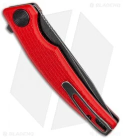 Steel Will Shaula Liner Lock Knife Red G-10 (3.3" Black Stonewash) F61-13 -Elite Folds Steel Will Shaula LL Red G 10 Black SW F61 13 BHQ 101031 jr side