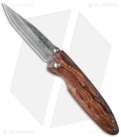 Mcusta Basic MC-24DR Liner Lock Knife Rosewood (3.25" Damascus)