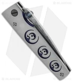 Mcusta Kamon Tsuru Liner Lock Knife (2.875" Damascus) MC-0093D -Elite Folds mcusta mc 0093d side cm