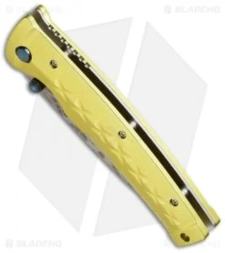 Mcusta Tsuchi Bushi Sword Knife Yellow (3.25" Damascus) MC-0164D -Elite Folds mcusta mc 0164d bottom cm
