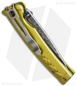 Mcusta Tsuchi Bushi Sword Knife Yellow (3.25" Damascus) MC-0164D -Elite Folds mcusta mc 0164d side cm