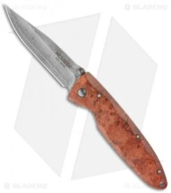 Mcusta MC-1 Liner Lock Knife Quincewood (3.125" Damascus) MC-16D